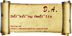 Dékány Amália névjegykártya