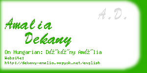 amalia dekany business card